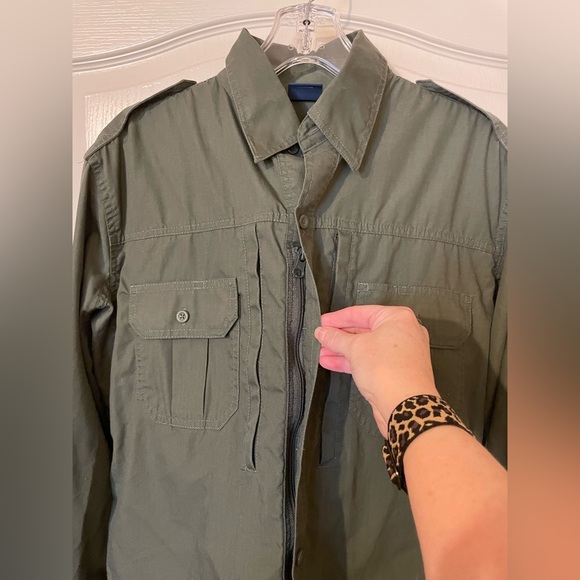 Propper Tactical Shirt Men’s M/L Army Green Long Sleeve Button Up Military Zip - Picture 6 of 8